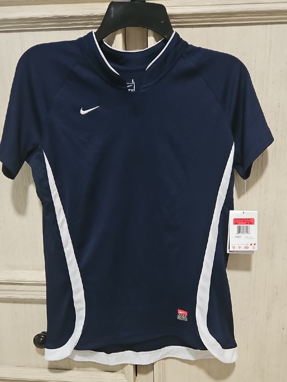 Nike Navy and White Performance Short Sleeve Tee